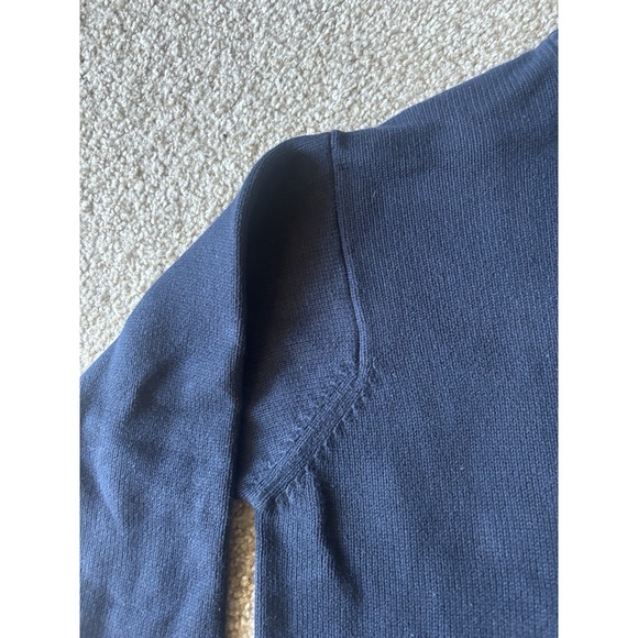 LL Bean Mens XL Tall Navy Blue 1/4 Zip Pullover Sweater Navy Blue Chunky - Picture 4 of 8